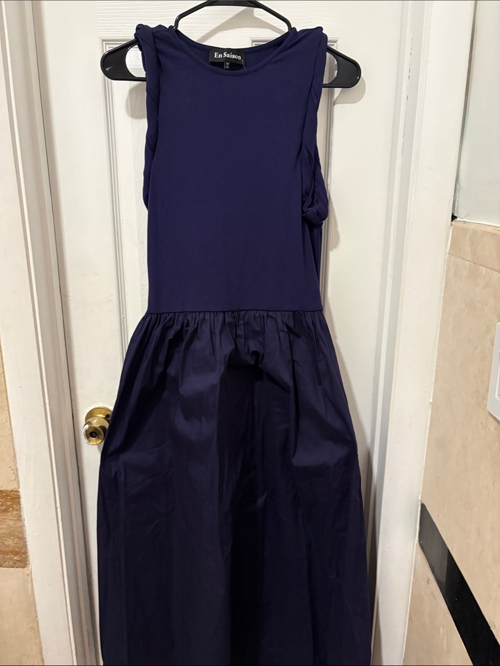 En Saison Navy Sleeveless Evening Maxi Dress